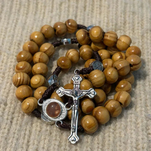 Heiliger Olivenholz-Rosenkranz